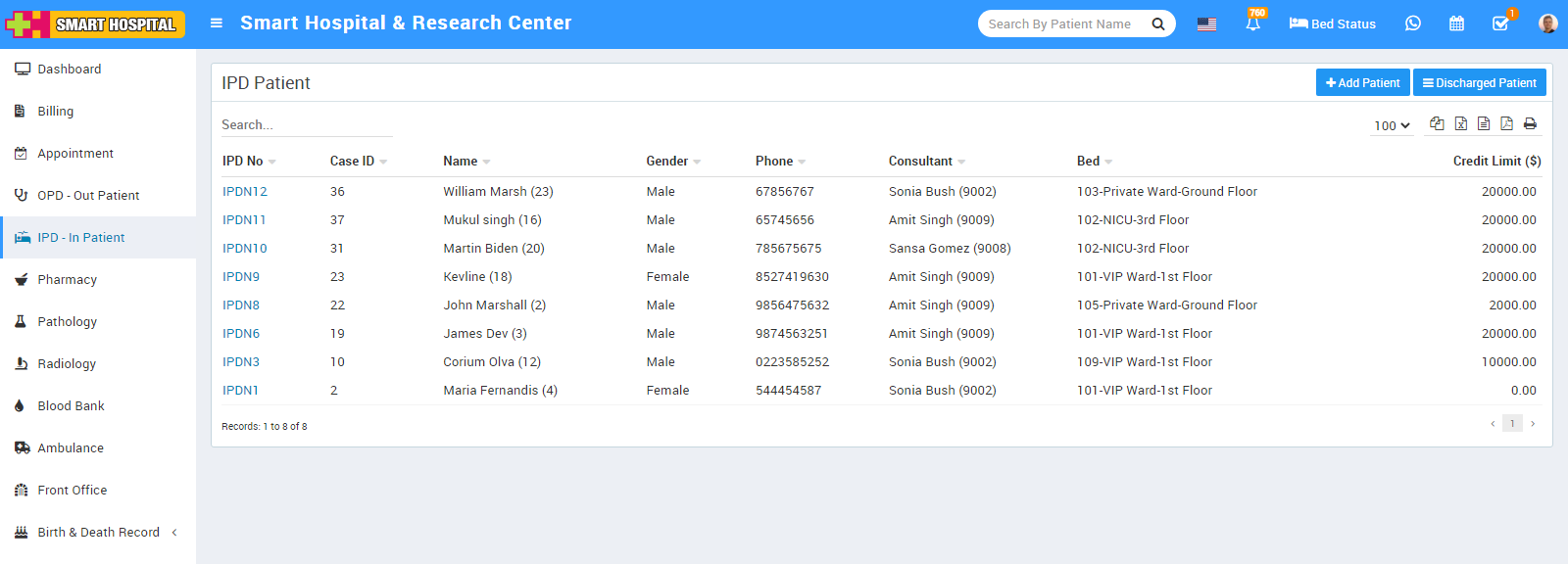 add ipd patient